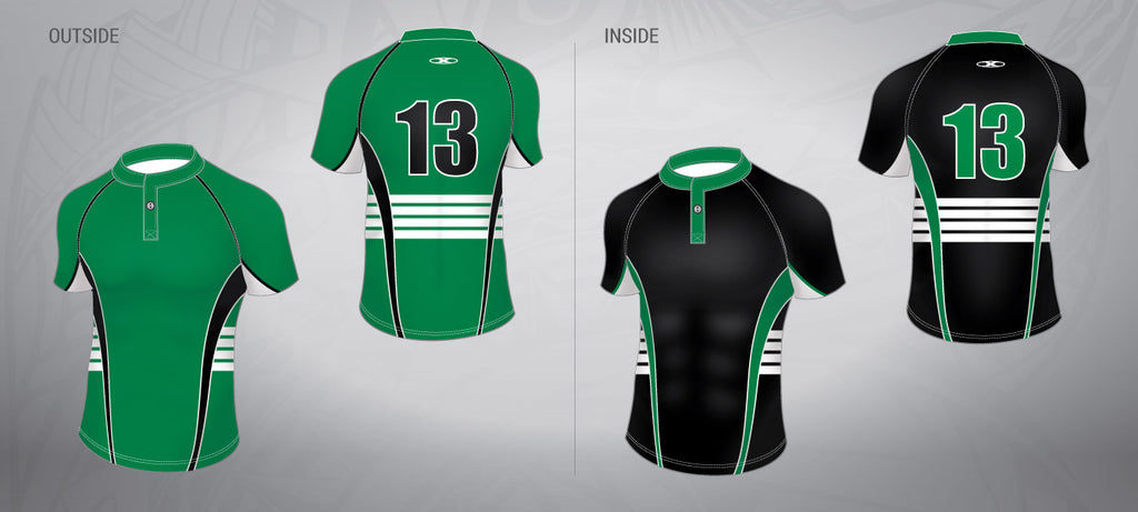 Rugby Jersey-Green/Black Stripe 