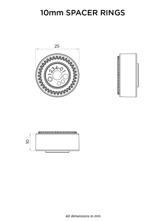 Technical drawing of the 10mm spacer rings