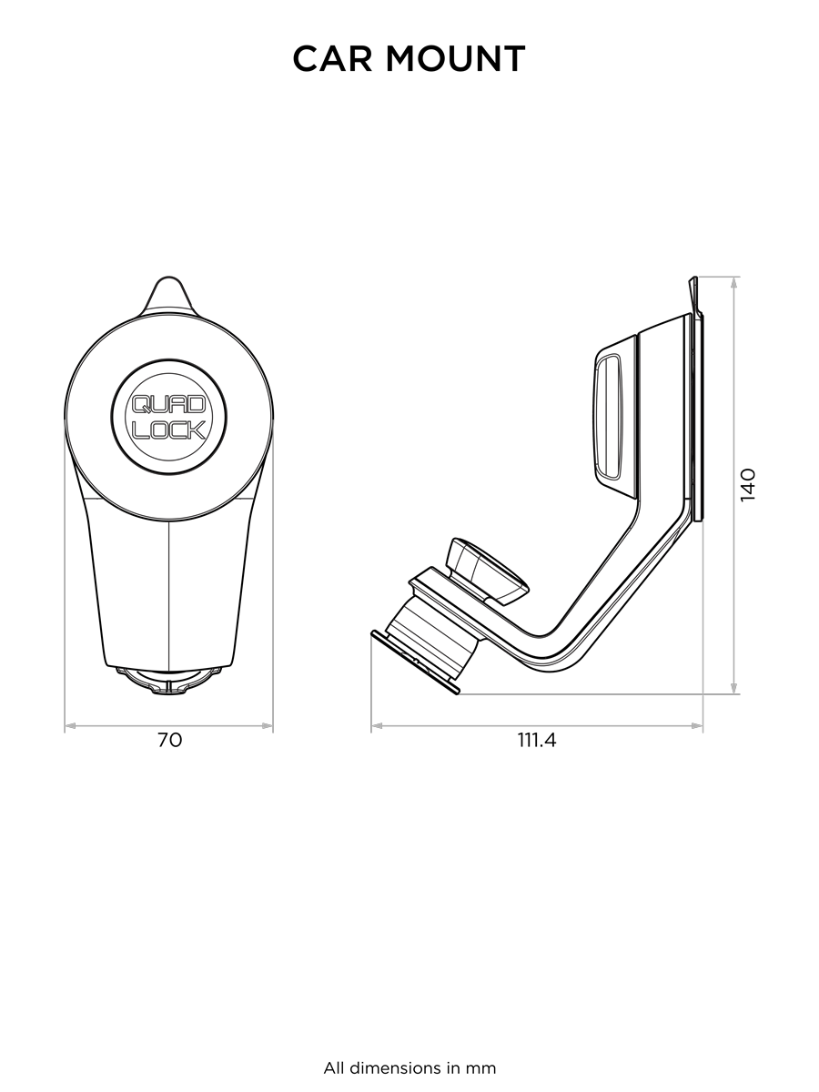 Technical drawing of the Car Mount