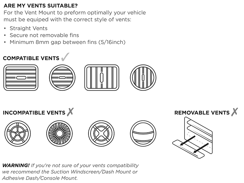 Quad Lock Car Vent Mount Compatibility Guide