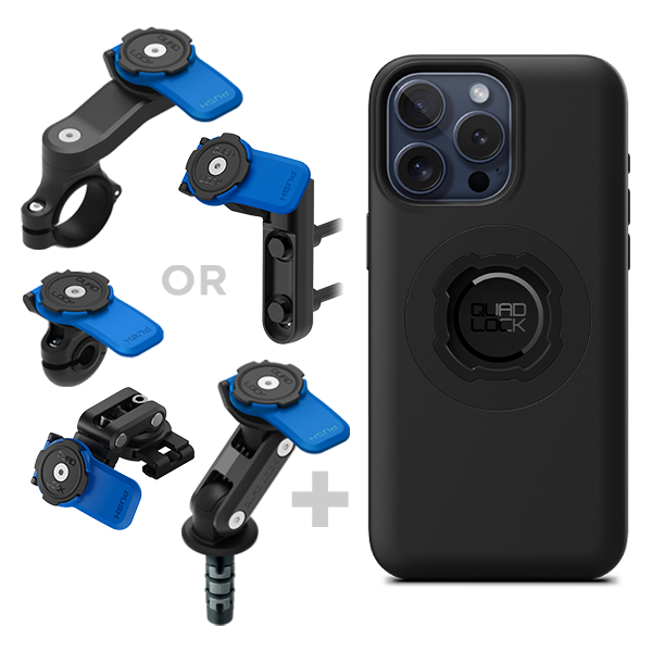 Support telephone moto IPHONE 15 PRO QUAD LOCK - NOIR