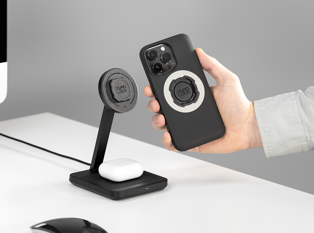 Quad Lock MAG Dual Desk Mount with AirPods