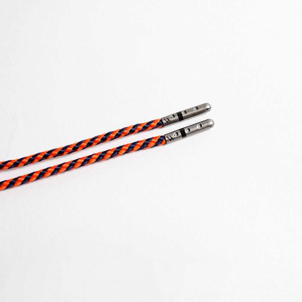 Navy & Orange Striped Dress Laces