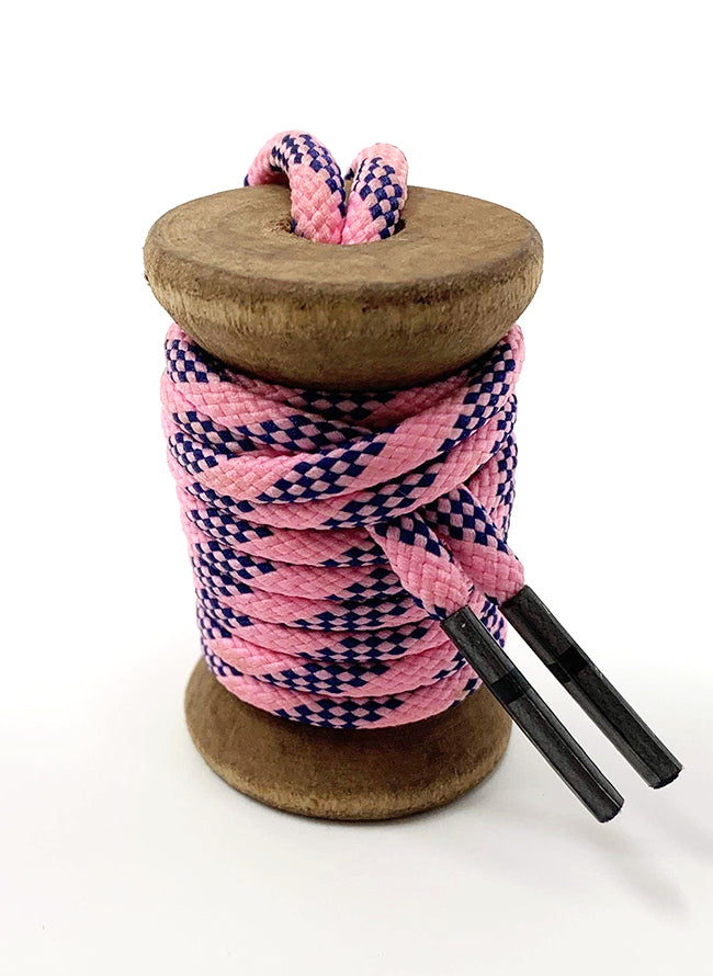 Pink & Navy Classic Round Golf Laces