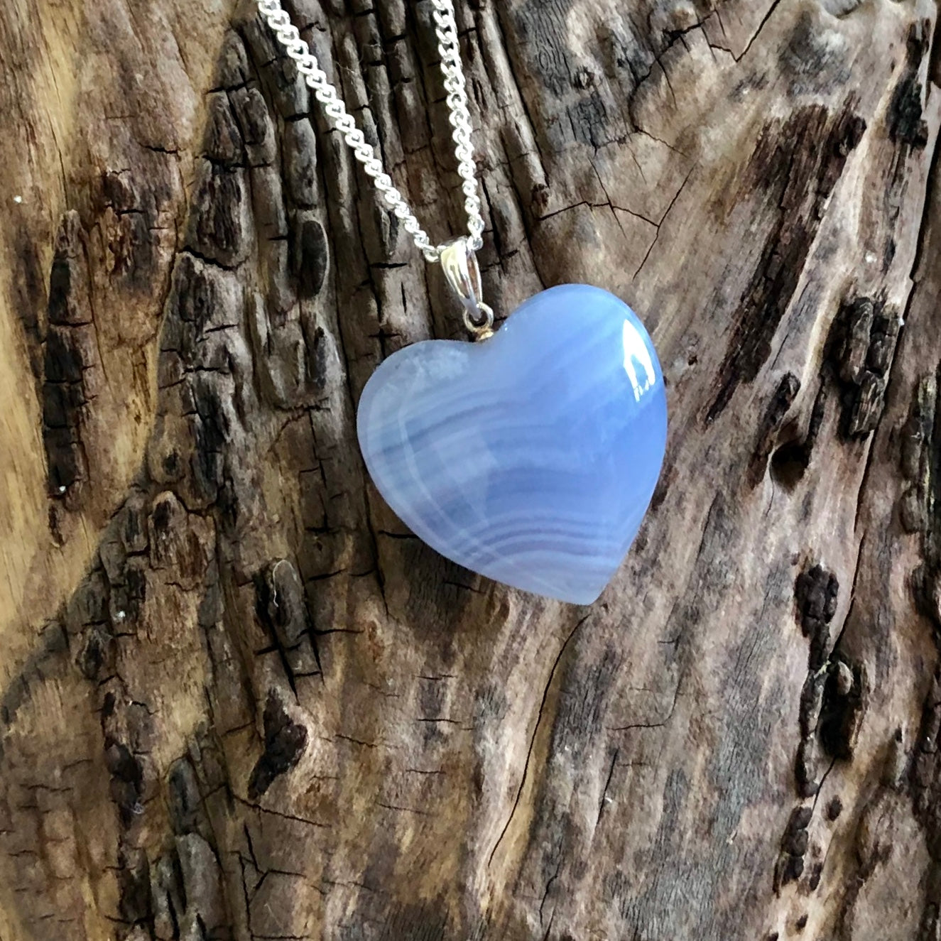 blue lace agate heart