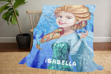 Personalized Hand-Drawing Kid's Photo Portrait Fleece Blanket I--Made in USA!
