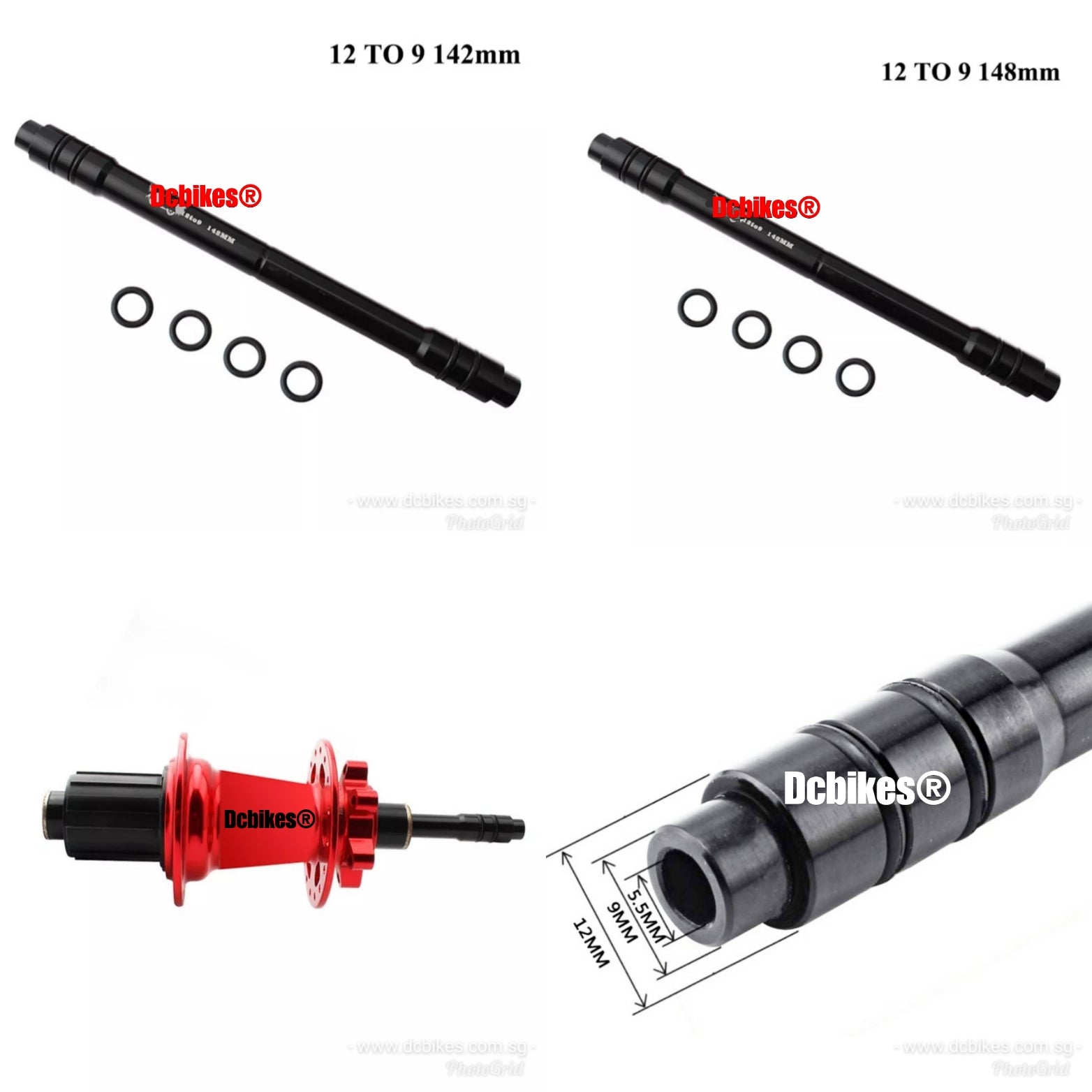 Plus Thru Axle Hubs TO 9mm Rear QR 