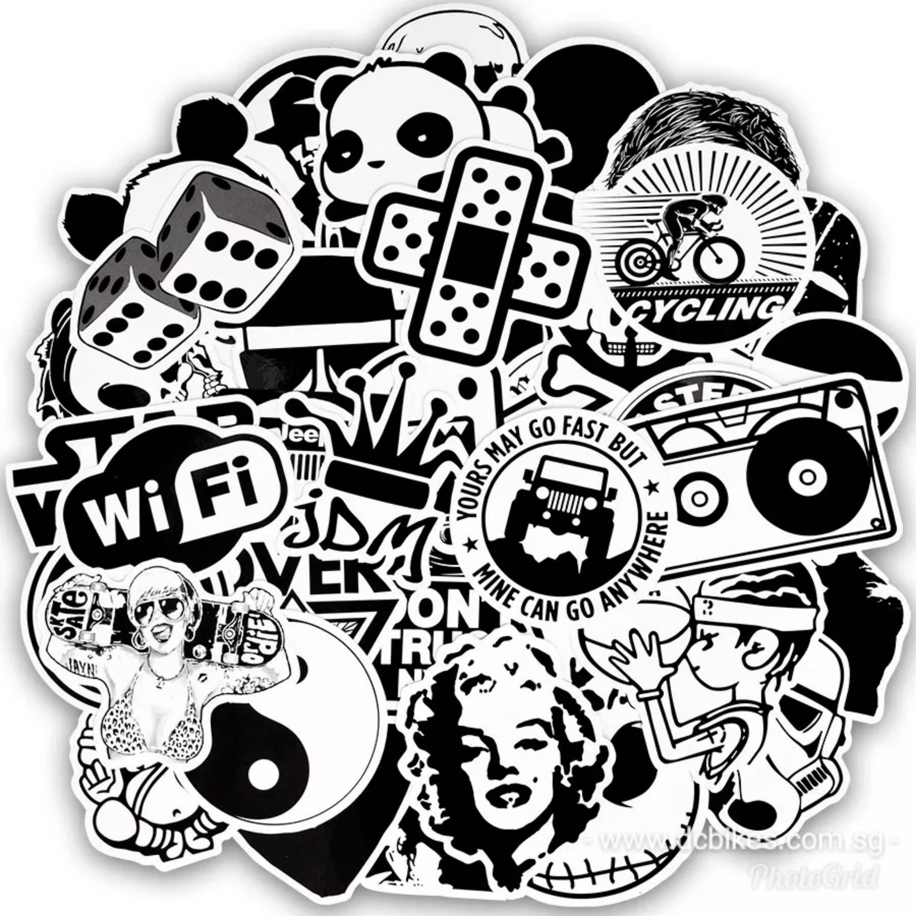 ⭐ 50 Piece Black And White/Black White Sticker Decal Sticker Bomb