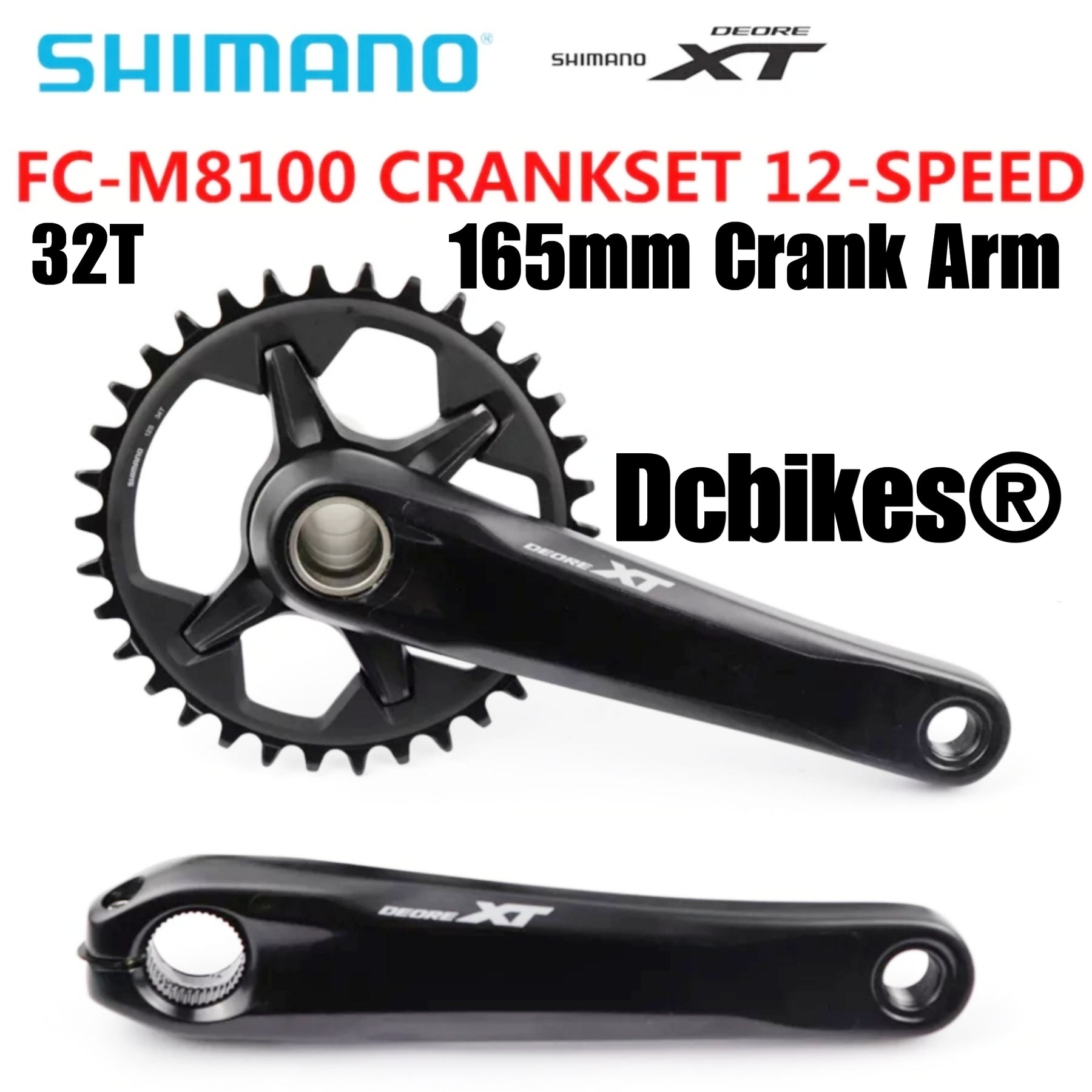 Shimano XT 2 X 12 Speed FC-M8100-2 Crank 36T/26T – Dcbikes