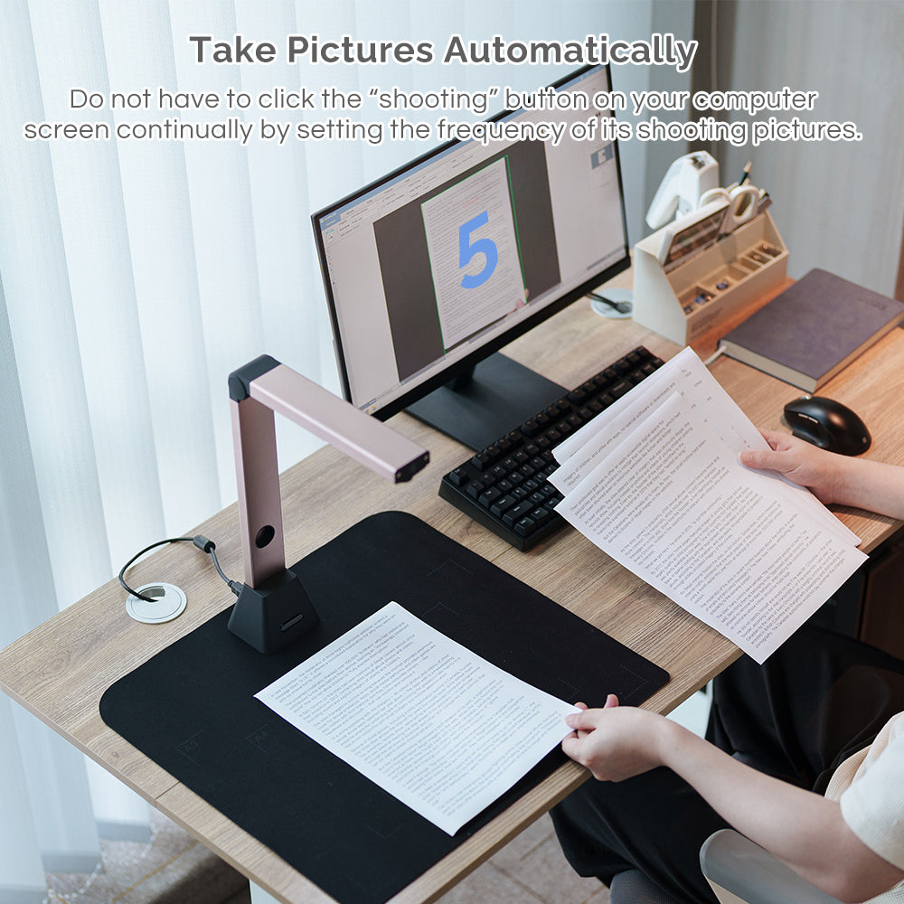 Bamboosang Portable Document Camera & Scanner: High Definition 8MP Document Scanner A3 Size Capture, Multi-language OCR, USB Doc Cam, Powerful Software Scanner for Teacher Classroom Office,WIN only - Image 5