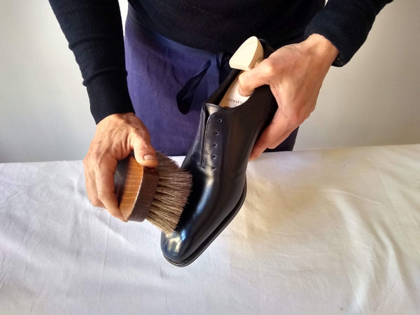 shoe polishing tips brushing