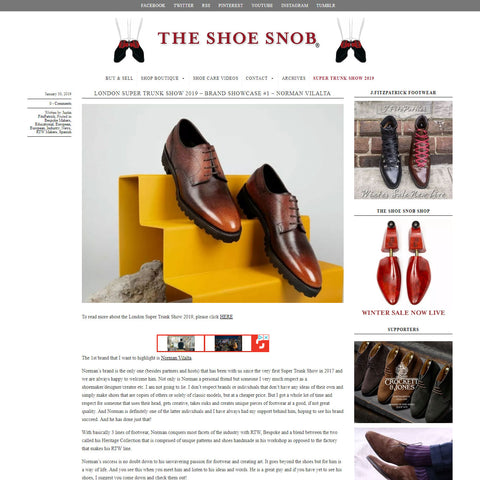 Norman Vilalta mens leather shoes in Barcelona Shoe Snob London Super Trunk Show 2019