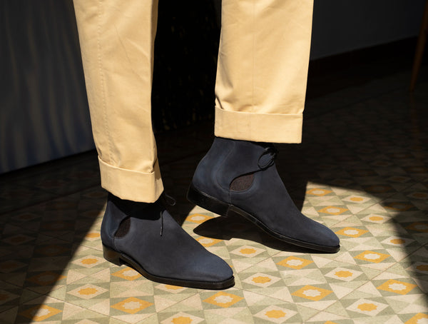 Decon Chelsea Boot in midnight suede by Norman Vilalta