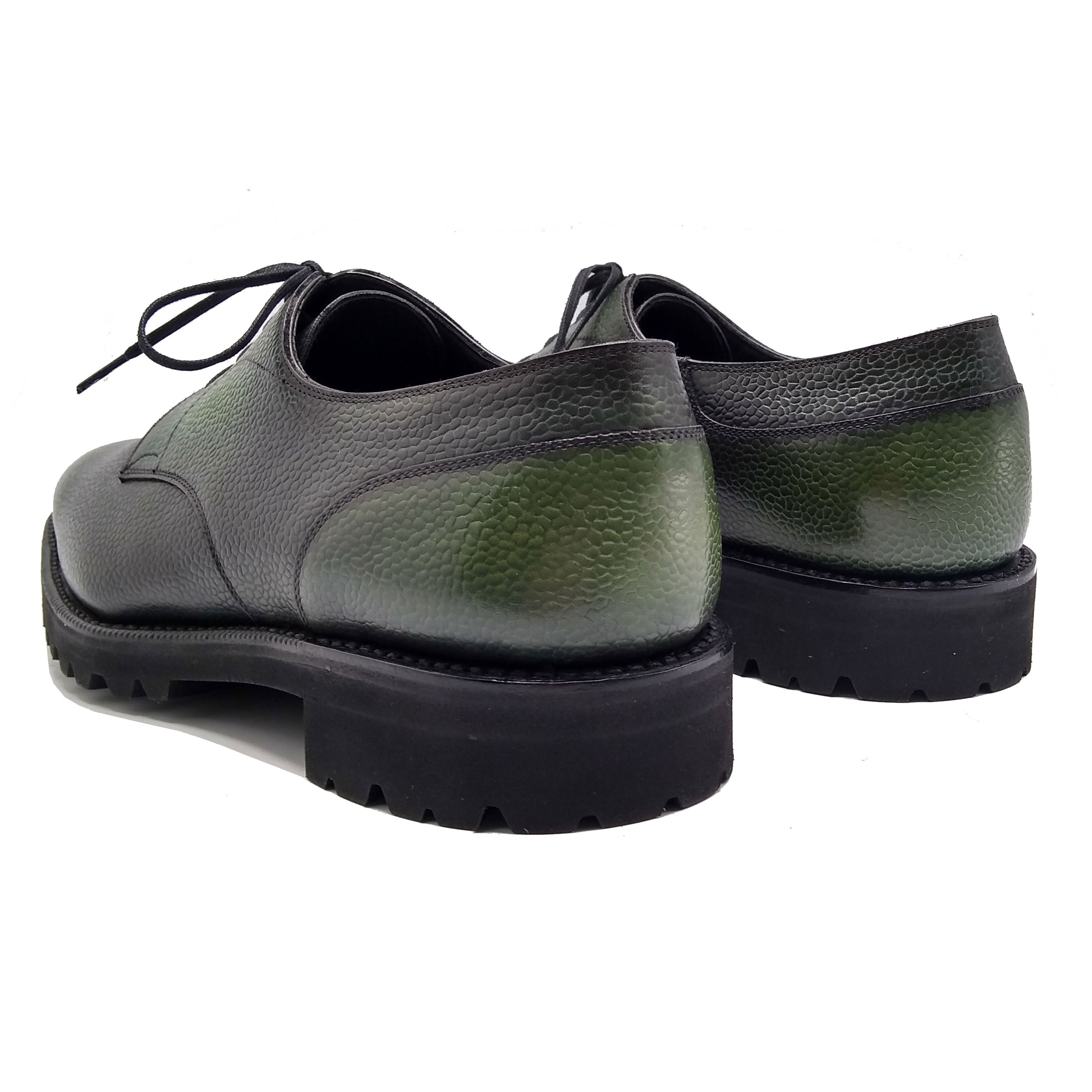 green derby shoes