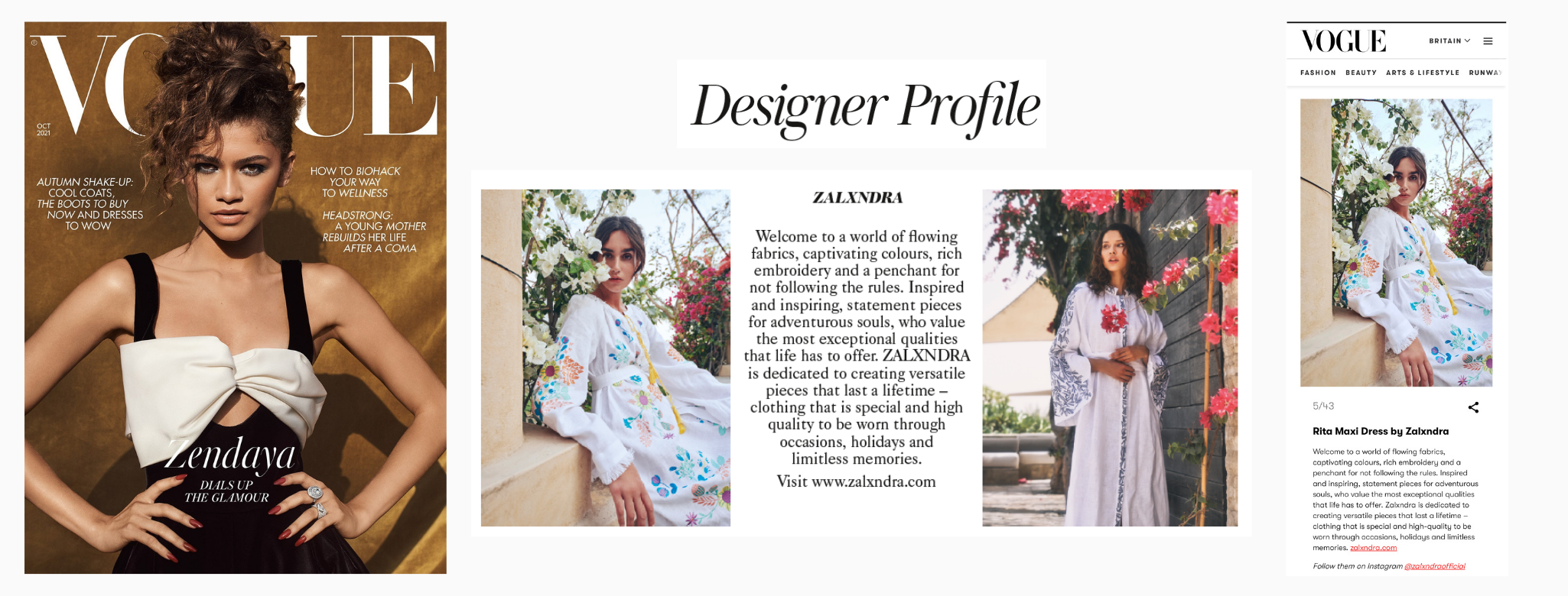 Vogue October 2021 Article - ZALXNDRA