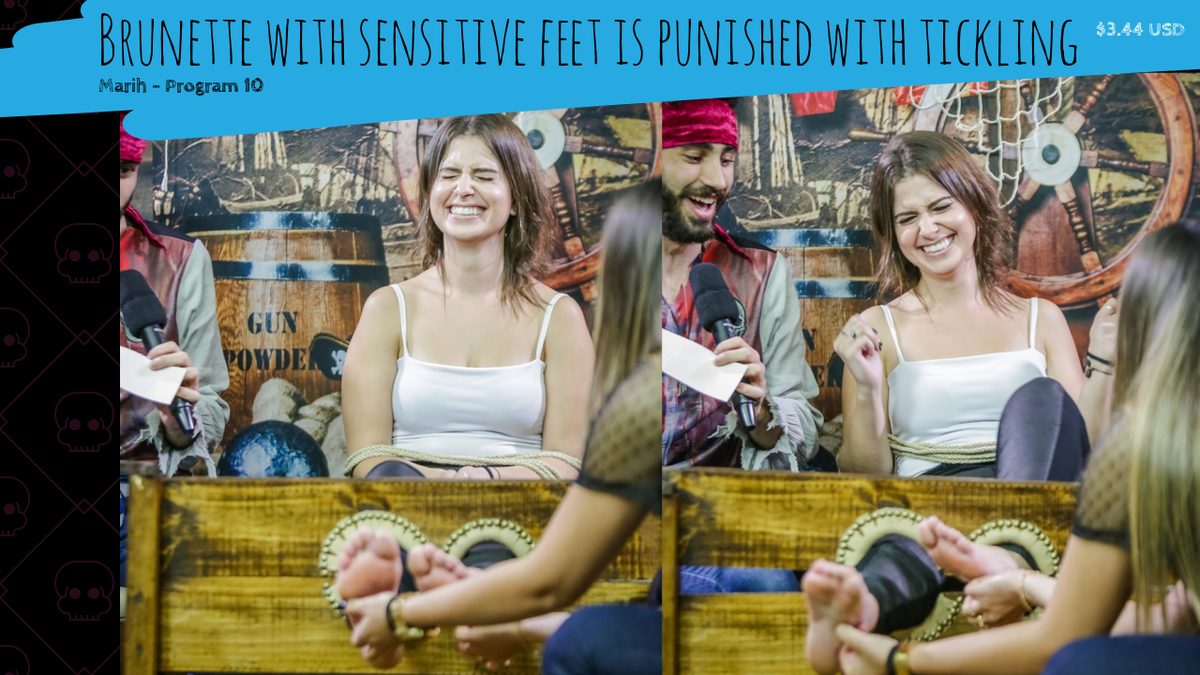 Brunette with sensitive feet is punished with tickling – Andando na