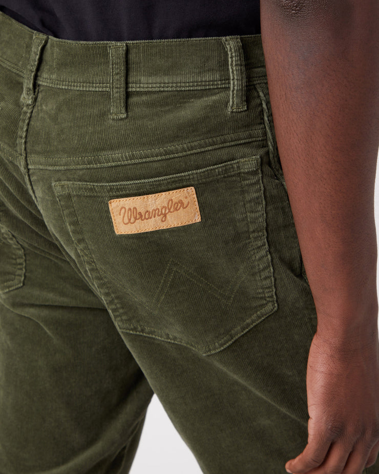 Wrangler Texas SLIM Mens Cords - Militare Green