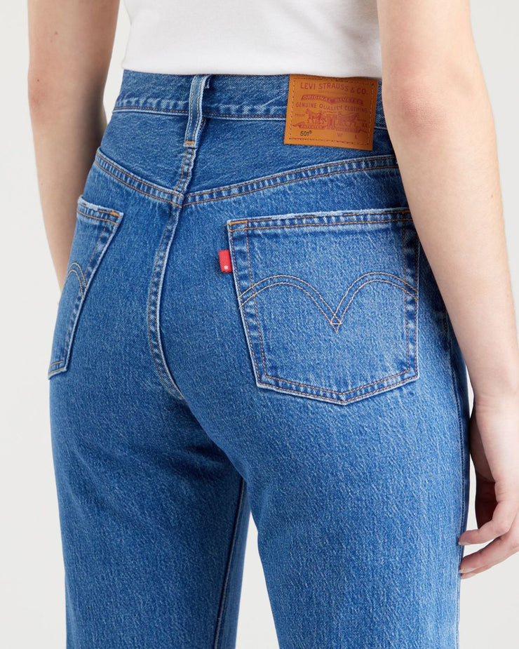 levi's 501 crop jeans blue