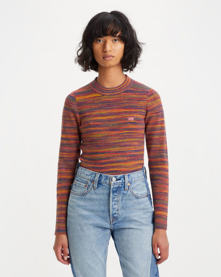 Levi's® Womens Crew Rib Sweater - Red Tonal Space Dye