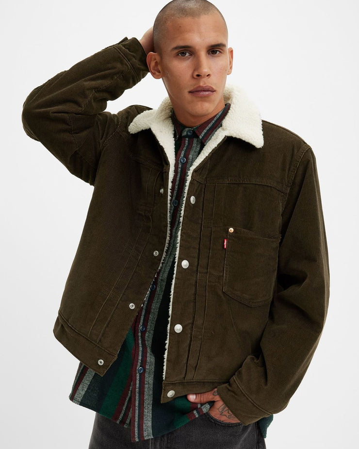 Levi's® Type I Corduroy Sherpa Trucker Jacket - Brown Worn In