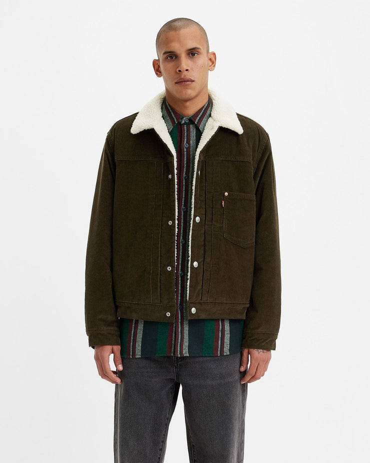 Levi's® Type I Corduroy Sherpa Trucker Jacket - Brown Worn In