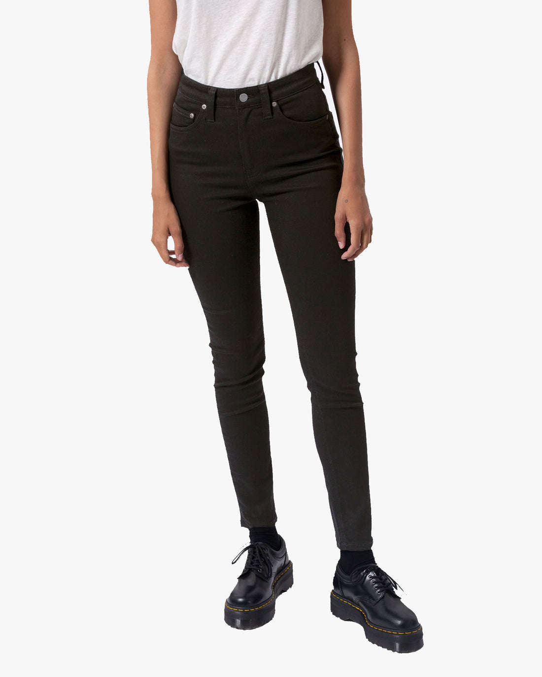 Nudie Hightop Tilde High Rise Skinny Jeans - Everblack | JEANSTORE