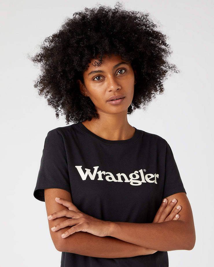 Wrangler Womens Round Tee - Faded Black