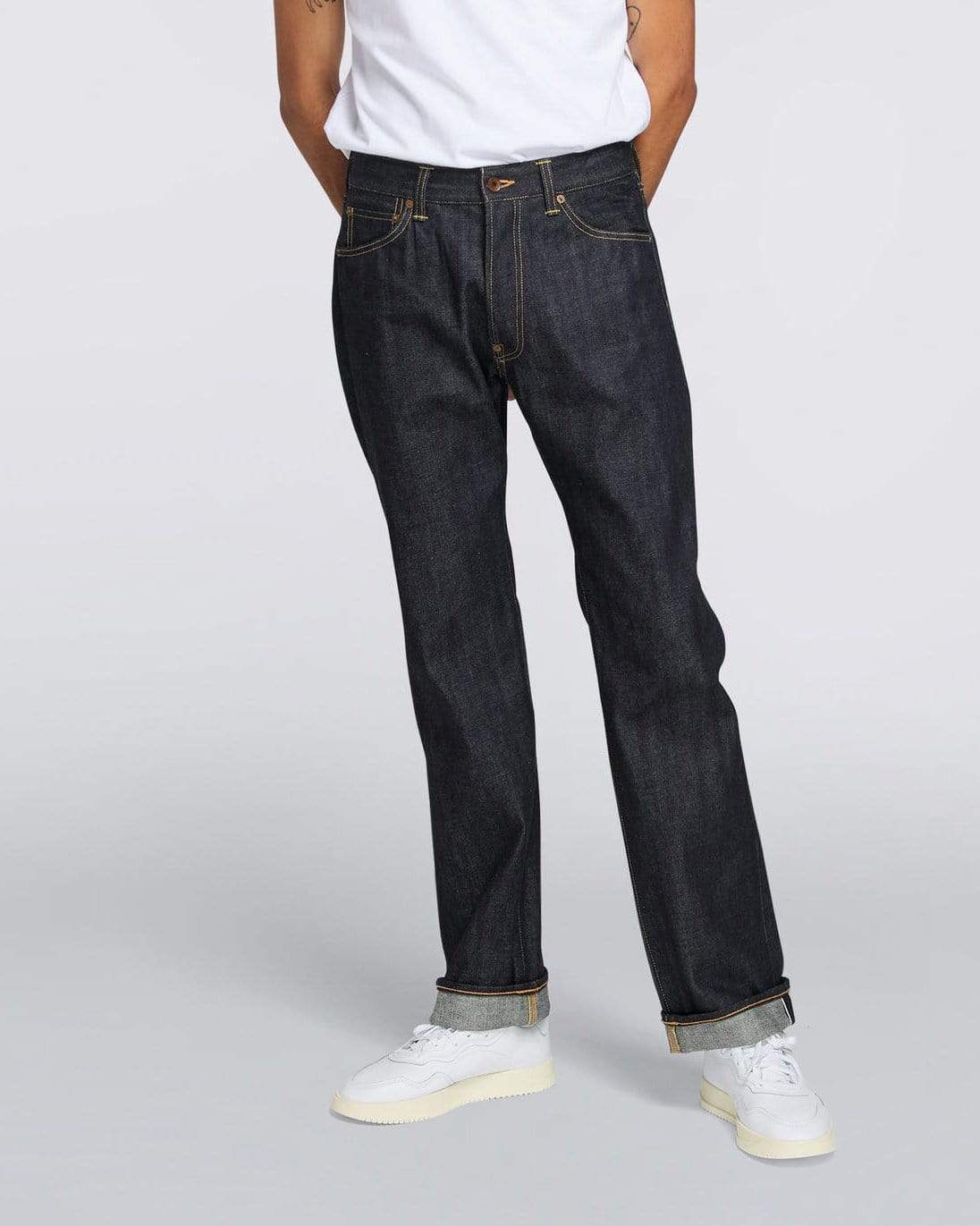 Edwin Nashville Pant Red Listed Selvage Loose Jeans - Blue Unwashed