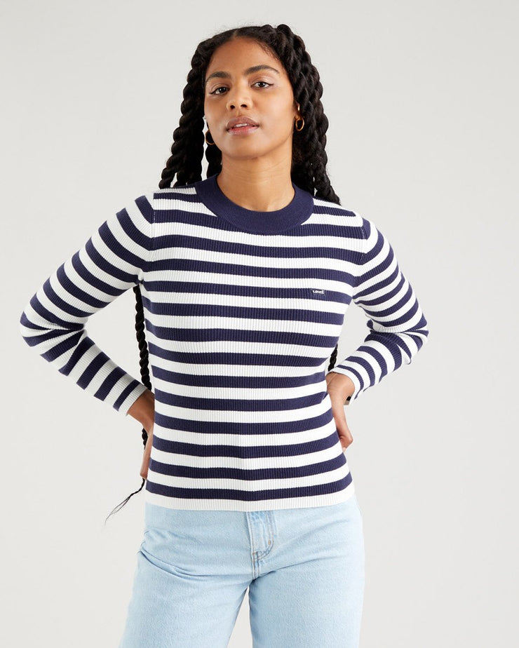 Levi's® Womens Crew Rib Sweater - Oreo Cookie Multi Stripe