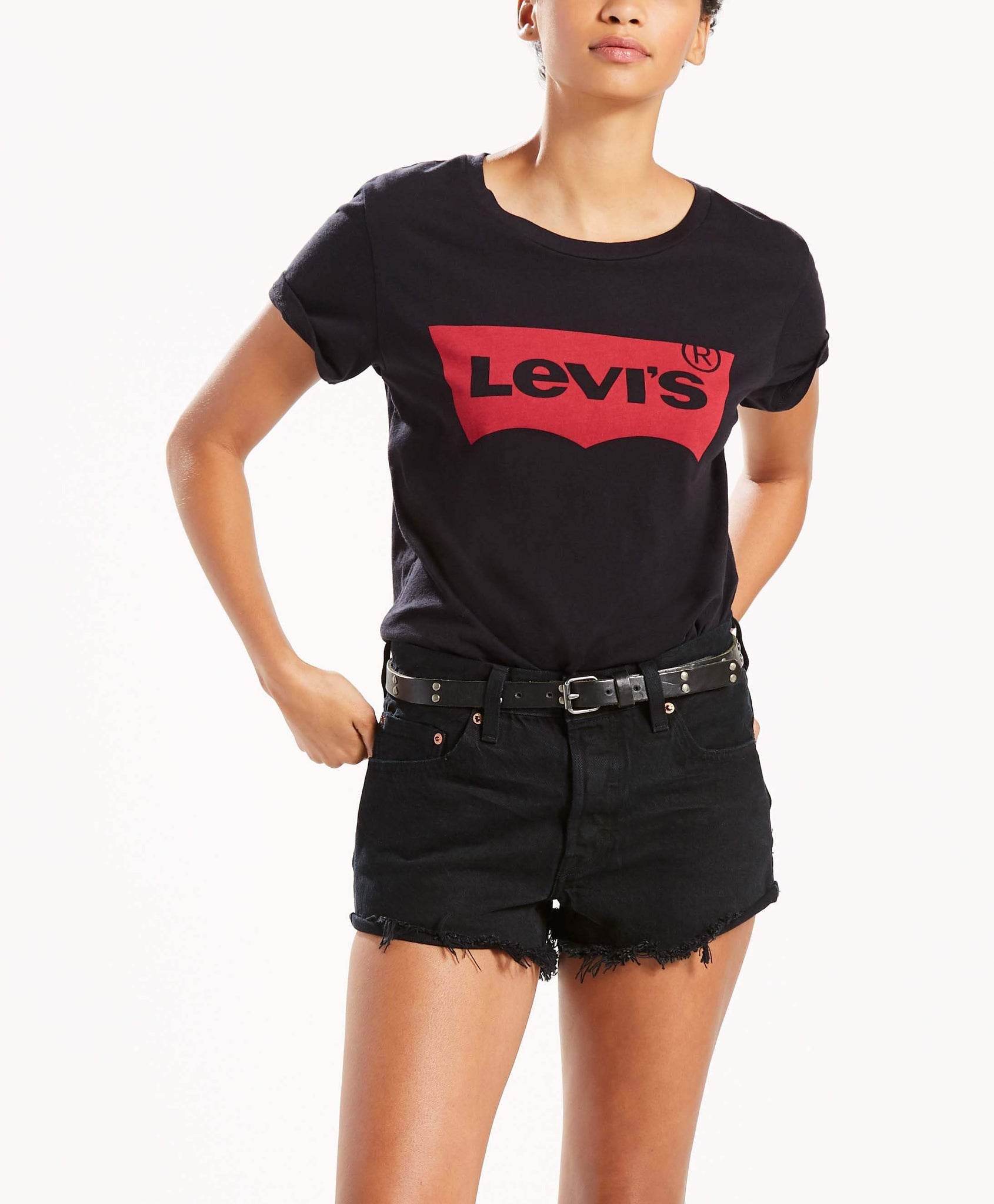 womens black levi top