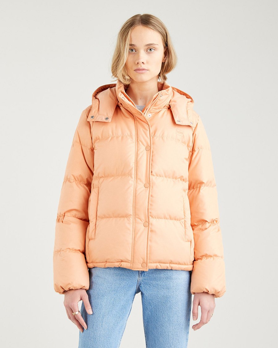 Levi's® Quinn Short Down Puffer Jacket - Peach Bloom | JEANSTORE