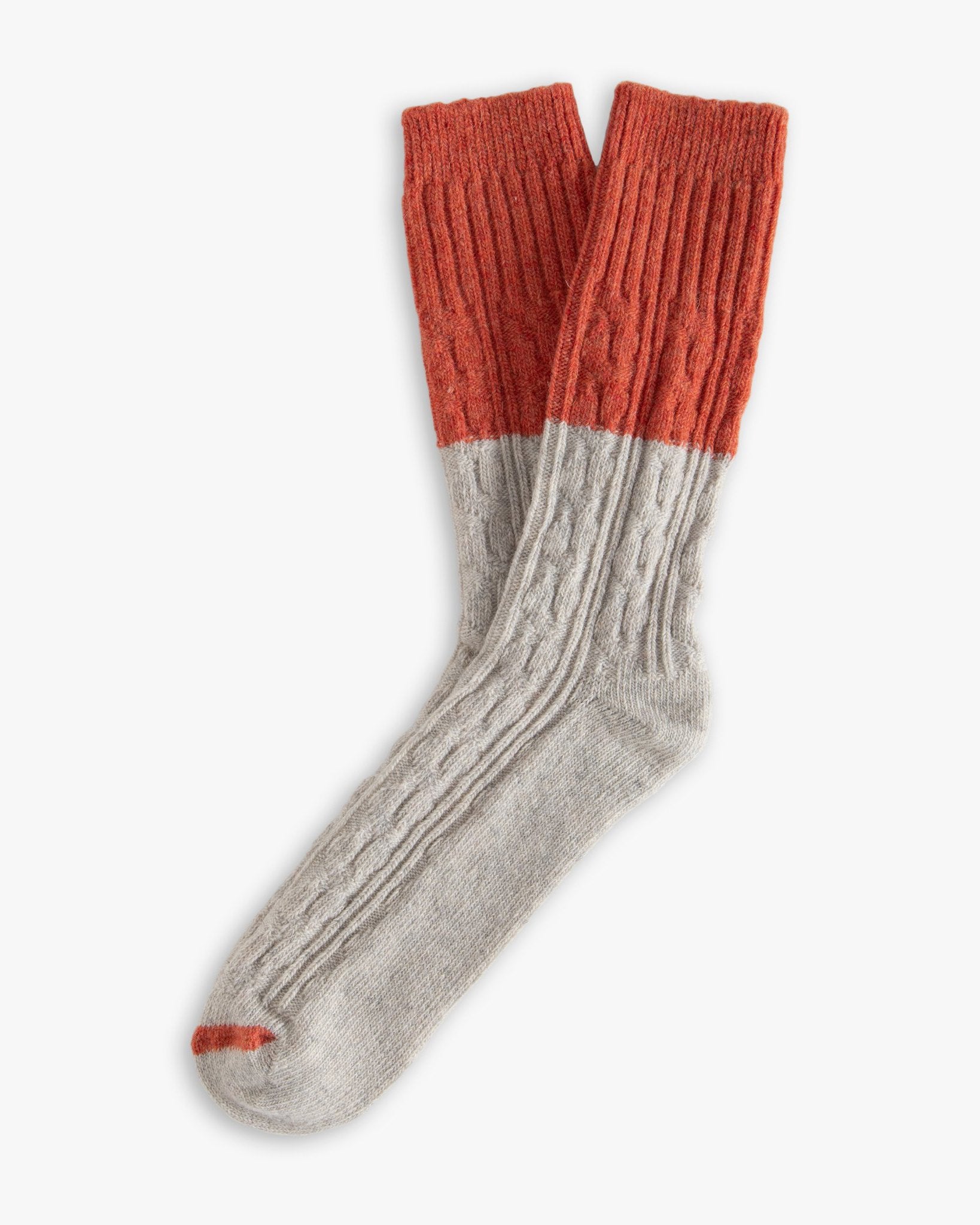 Thunders Love Wool Collection Socks - Cable Knit Orange