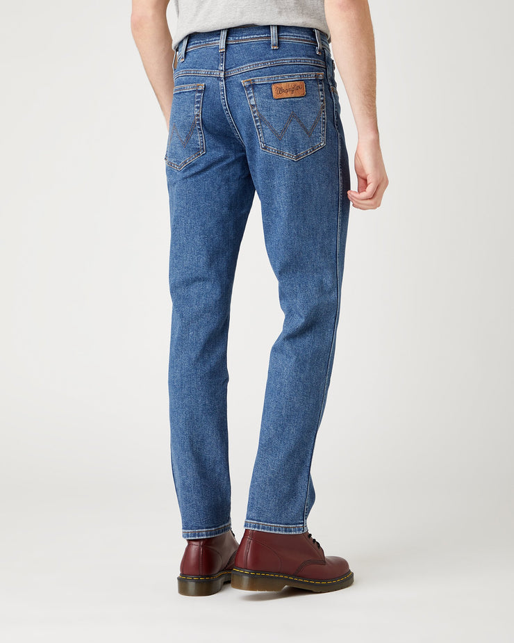 Wrangler Texas SLIM Mens Jeans - Stonewash Blue