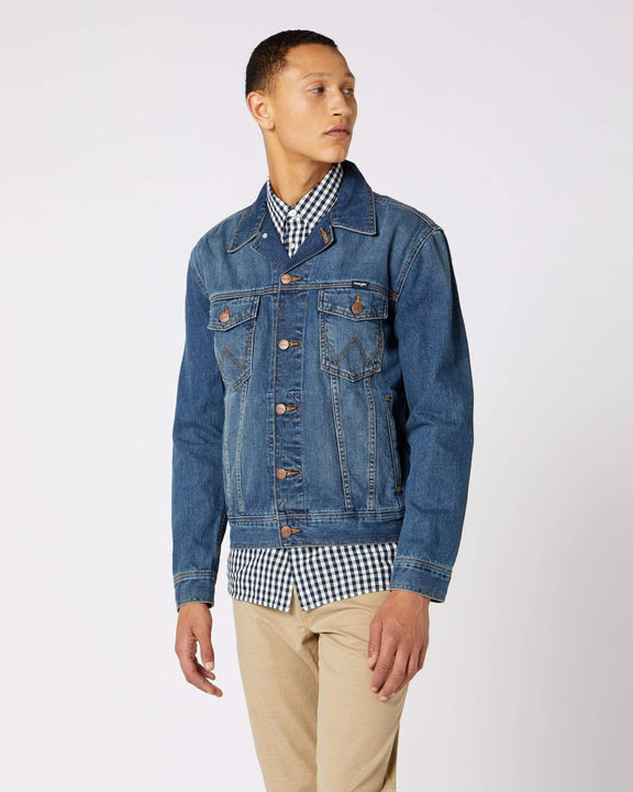 Wrangler Western Denim Jacket - Mid Stone | JEANSTORE