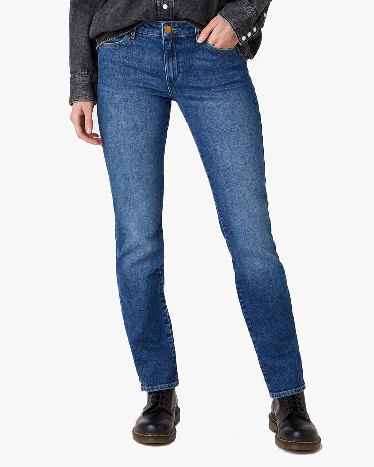 Wrangler Womens Body Bespoke Straight Fit Jeans - Airblue
