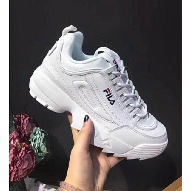 white filas mens