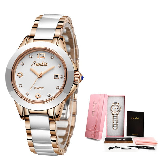 Sunkta New Rose Gold Watch Women Quartz Watches Ladies Top Brand Luxur Egapy