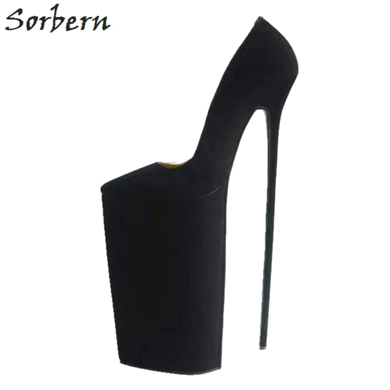 black slip on high heels