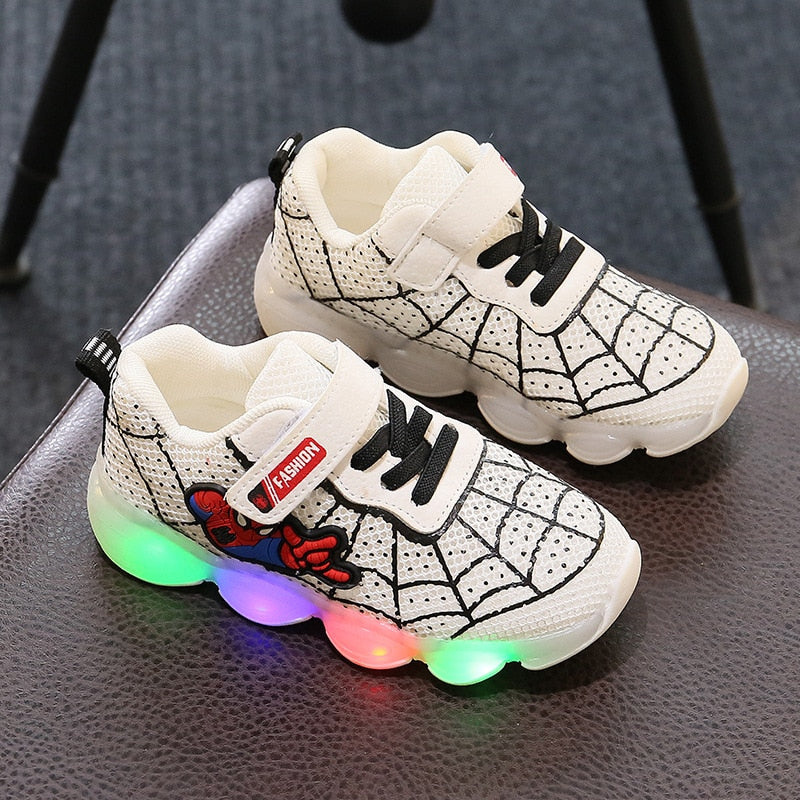 Spider man boys shoes with light 