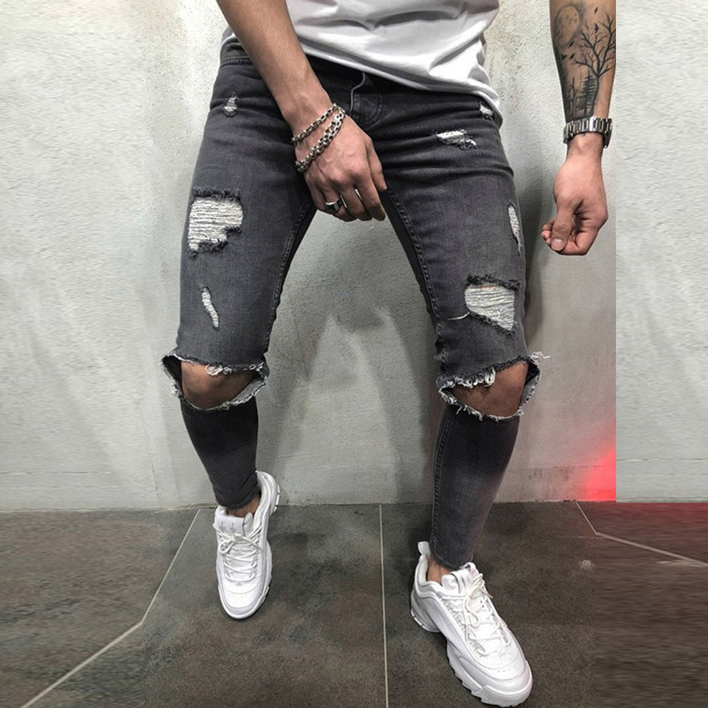 New Fashion Mens Jeans Skinny Stretch Denim Pants Distressed Ripped Fr Egapy