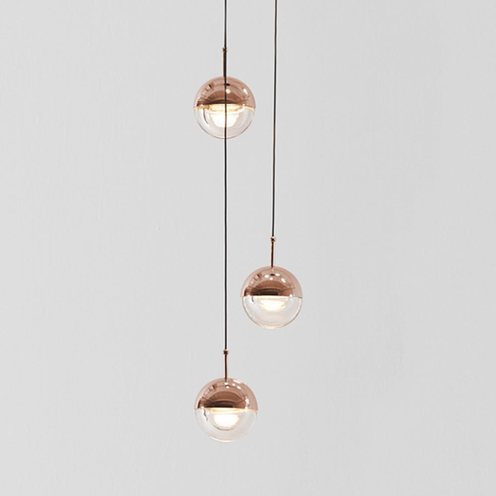 copper triple pendant light