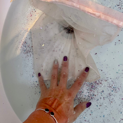 How to strain glitter from bath