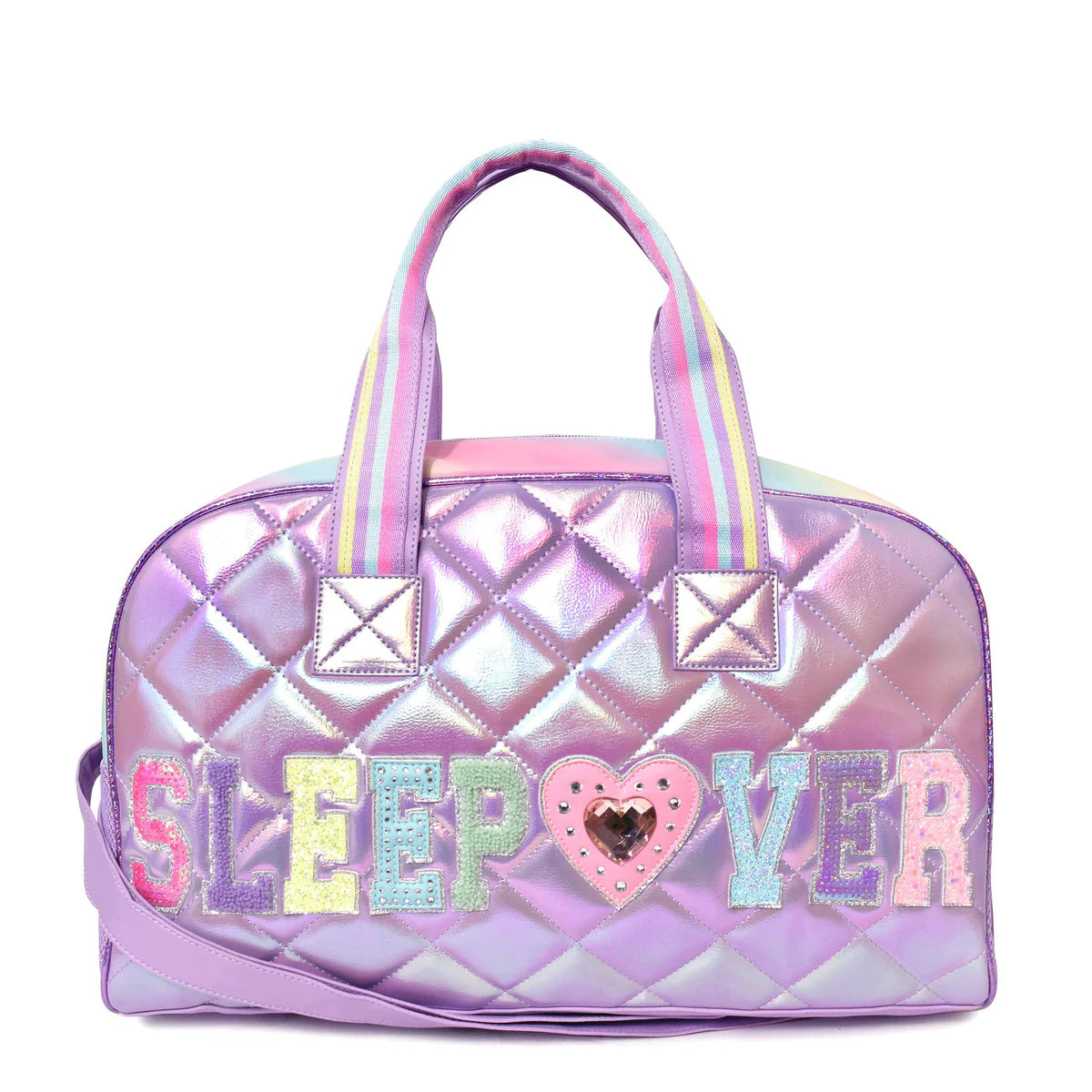 Metallic Orchid Sleepover Quilted Large Duffle Bag