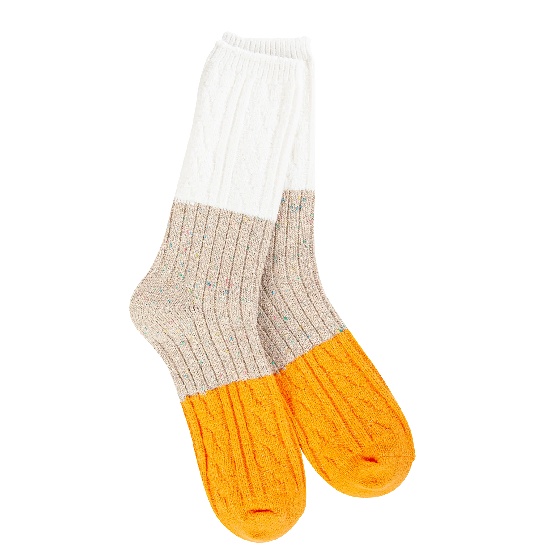 Weekend Confetti Cable Crew - Taupe Multi