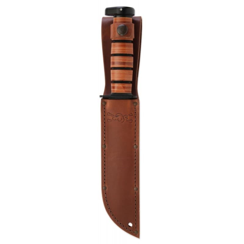 Ka Bar 1317 Dog S Head Utility Knife 7 1095 Cro Van Blade Leather Handle Dog S Head Logo Leather Sheath Kit Bag Perth Kit Bag