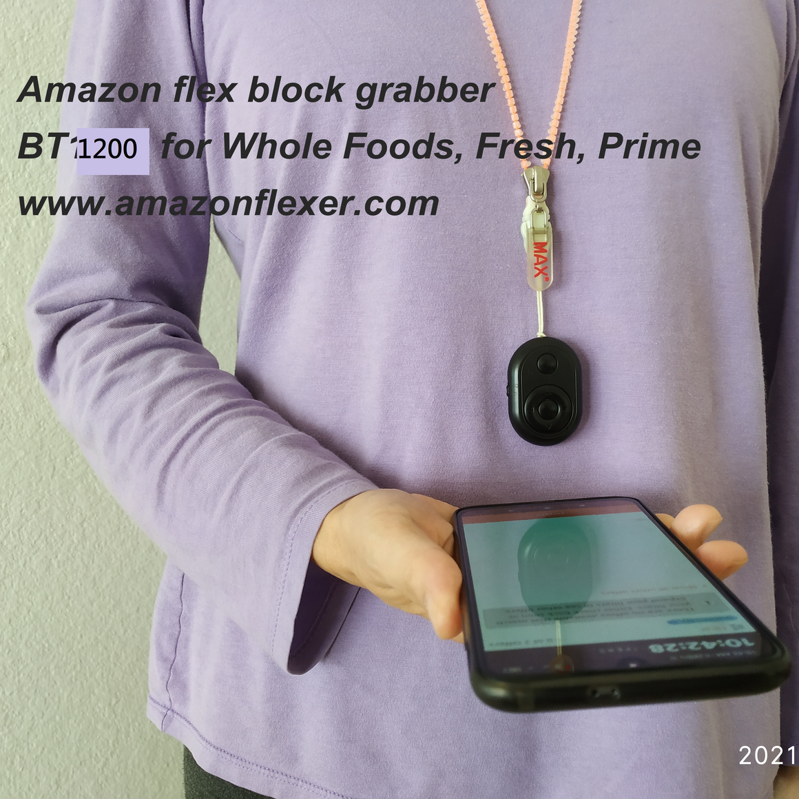 Amazon flex block grabber BT 1200 for Whole foods, Prime, Fresh gina