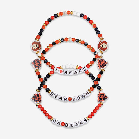 Chicago Bears Bracelets, Friendship Bracelets, Team Beaded