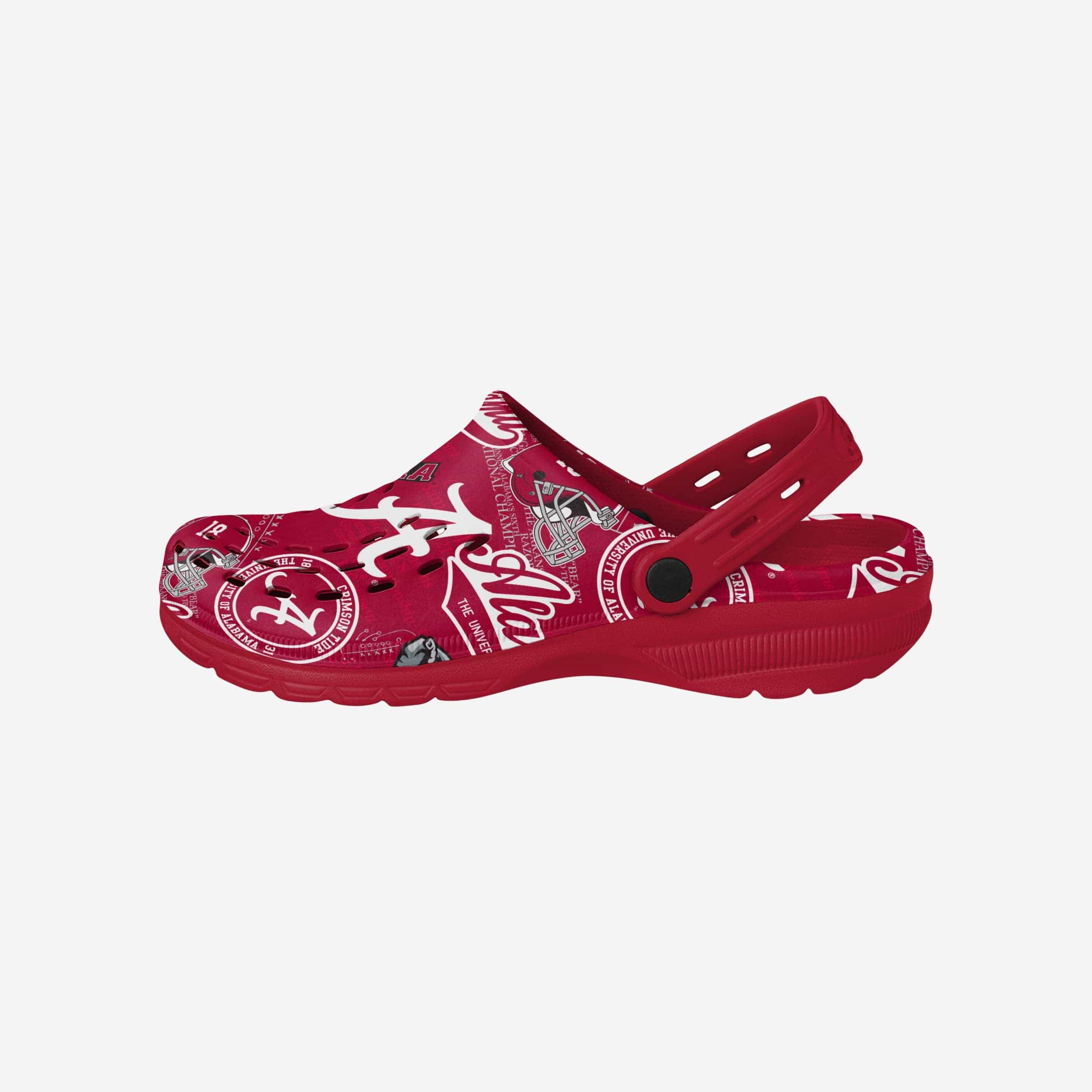 Alabama Crimson Tide Historic Print Clog With Strap