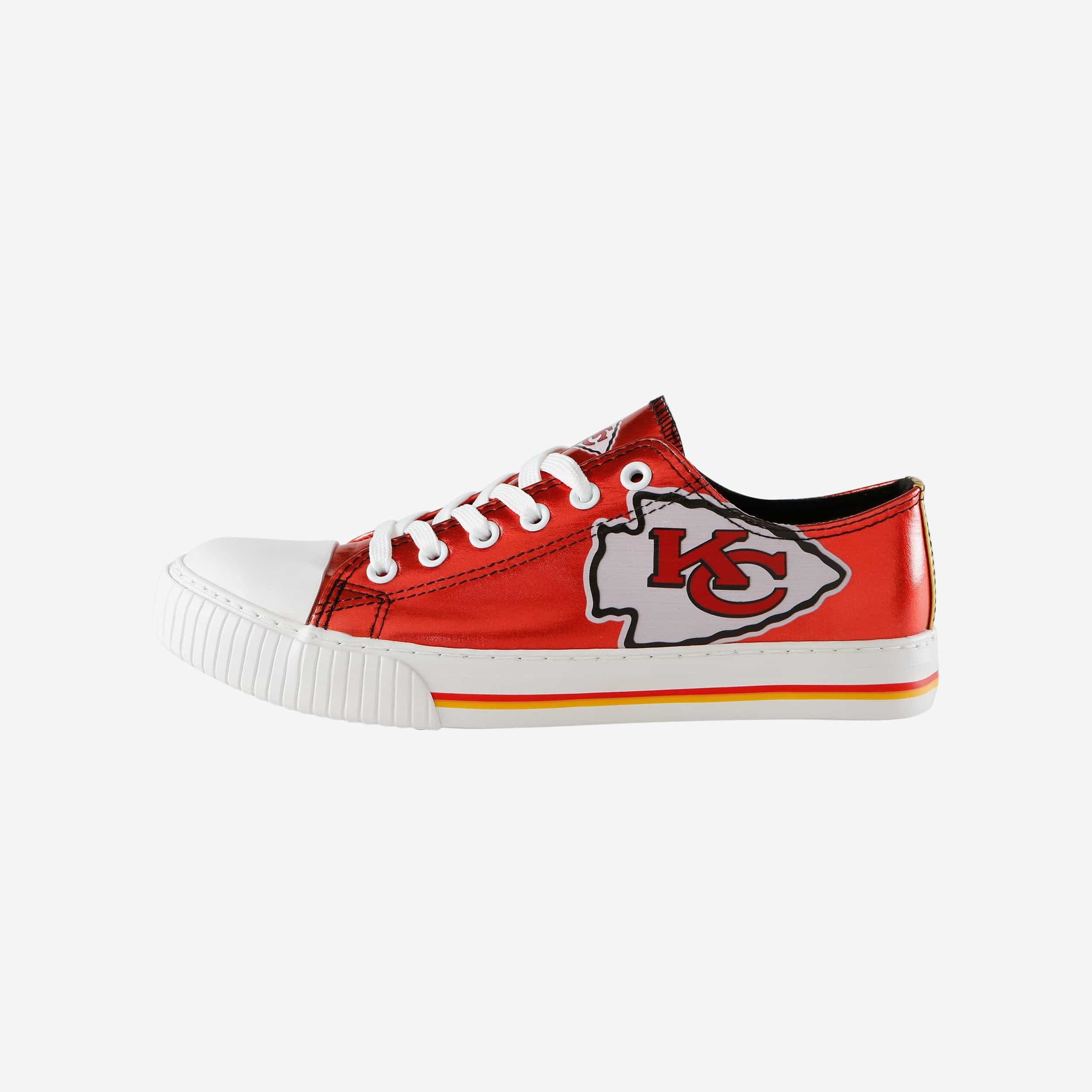 Kansas City Chiefs Womens Team Color Metallic Low Top Canvas Shoes