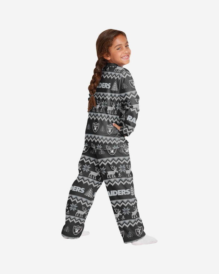 FOCO Las Vegas Raiders NFL Ugly Pattern One Piece Pajamas